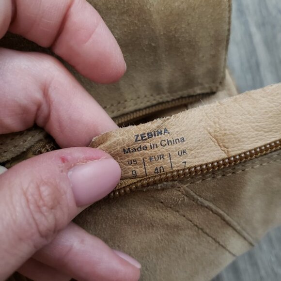 Pegabo Genuine Suede Leather Ankle Booties Sz 9 Sand - Picture 6 of 8